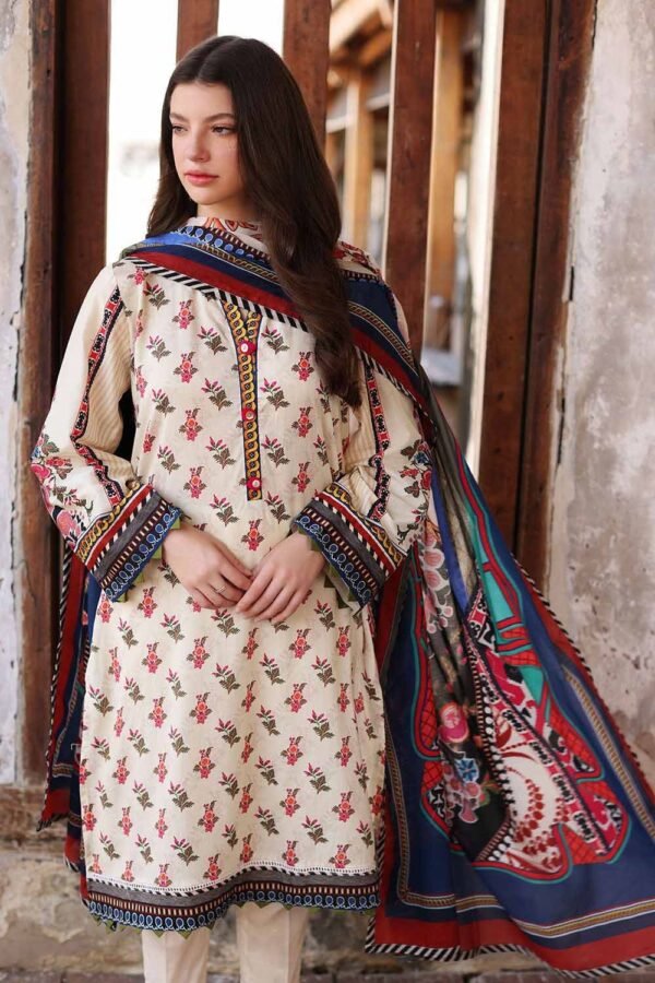 Gul Ahmed 3pc Printed  Lawn Unstitched Dyed Trouser